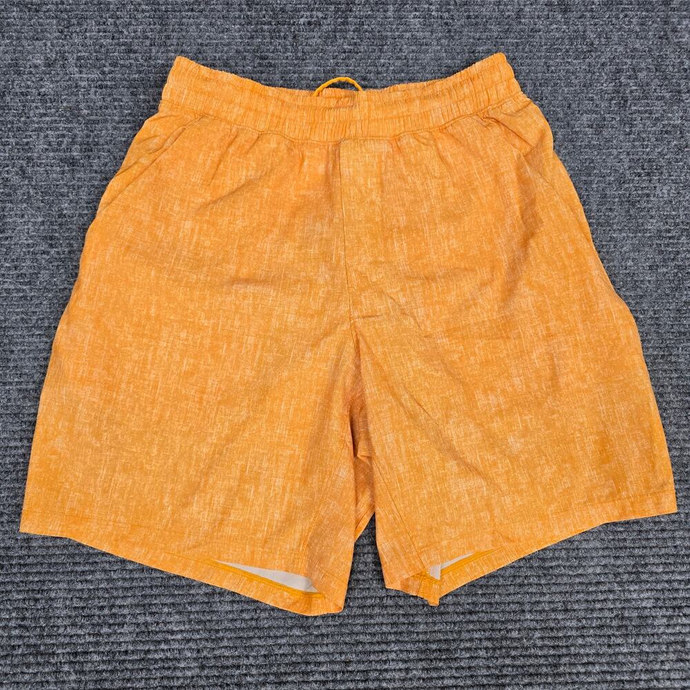 Lululemon Pace Breaker Short Mens Small Orange 7 Inch Lined Running